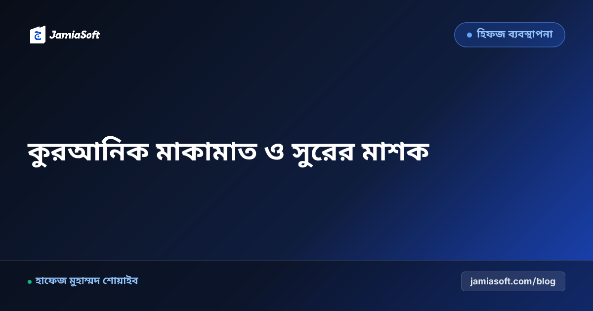 হিফজ শিক্ষার্থীদের কুরআনিক মাকামাত ও সুরের শৈল্পিক মাশক: বায়াতি, সিগাহ, হিজায ও নাহারওয়ান্দ পেডাগজি